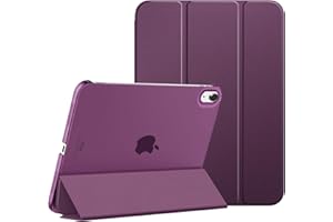 MoKo Hülle für ipad 10. Generation 2022, ipad 10,9 Hülle Dünne Leichte PU Leder Tablet Hülle mit Auto Schlaf/Aufwach Funktion Transluzente PC Rückseite, Purpurschwarz