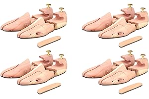 LANGER & MESSMER EXKLUSIVE SCHUHMODE HEIDELBERG Langer & Messmer 4 paia di tendiscarpe in legno di cedro (per uomini e donne), incluso calzascarpe da viaggio - taglie 34-50