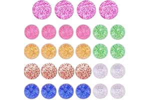 KingYH 28 Pezzi Palline Rimbalzanti per Bambini 32 mm Palline Rimbalzanti con Glitter Palline Rimbalzanti 7 Colori Bouncing Ball per Bambini per Borse Regalo Festa e Compleanno Regalini