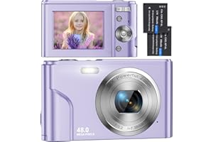 IXNAIQY Fotocamera Digitali Compatte 1080P HD Macchina Fotografica, 48 MP Fotocamera Vlogging con Zoom Digitale 2.4" LCD Mini Video Fotocamer con 2 Batteria per Bambini, Adulti, Principianti