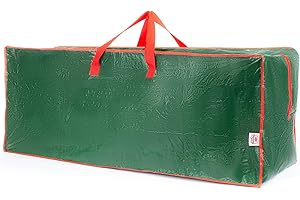 CHRISTMAS VILLAGE 7ft Christmas Tree Storage Bag - Heavy Duty Festive Season Xmas Tree Holder with Full Length Double Stitched Zip and Carry Handles (Green, 7ft Xmas Tree Storage Bag)