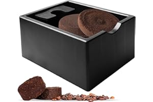 PORFOYO Boîte à Marc de Café, Knock Box Pratique pour Espresso, Bac à Marc de Café Pour Barista, Accessoire Idéal pour Recycler Le Marc Et Garder Le Plan de Travail Propre, avec Design Absorbant Les Chocs