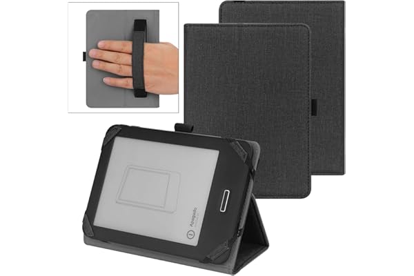 VOVIPO Coque de Protection Universel pour Kindle Paperwhite Kobo Liseuse 6 Pouces, étui Folio Compatible avec la liseuse Sony/Kobo/Tolino/Pocketbook/Kindle 6 Pouces-Black