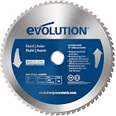 Evolution M255TCT-52MS 255mm Saw Blade for Cutting Mild Steel - 52 Teeth Carbide Tipped Metal Saw Blade Does Not Generate Hea