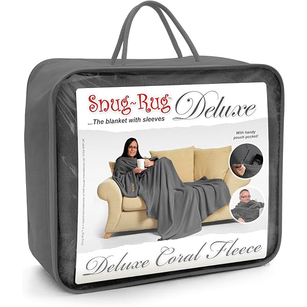 BEDSURE fleece mouwdeken - draagbare microfiber mouw en zakdeken, zachte comfortabele tv-deken, 170x200 cm donkerrood