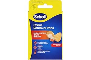 DR. SCHOLL'S Scholl Callus Remover Pads for Feet - Targeted Action with 4 Salicylic Acid Discs and 4 Adhesive Cushion Pads for Fast & Effective Callus Removal, Soft Pads for Immediate Protection from Rubbing