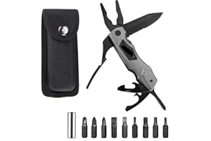 CIBITA Multitool, 13 in 1 Coltello Multiuso in Acciaio Inossidabile Multifunzione Strumenti di Sopravvivenza Adatti per Campeggio, Fai-da-te, Escursionismo, Caccia e Pesca