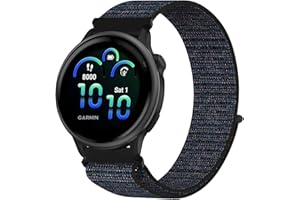 OUTPUTBT Nylon Cinturino 20mm per Garmin Vivoactive 6/5/3/Forerunner 55/158/165/245/645 music/Venu 2 Plus/Venu Sq/Sq music/Sq 2/Vivomove 3/HR/Style/Luxe/Sport Quick Release Cinturini per Uomo Donna