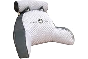 Teksome Rückenkissen zum Sitzen im Bett - Lesekissen fürs Bett,Rückenkissen mit Abnehmbarer Nackenstütze und Armlehnen zum Sitzen im Bett, Lesen, Fernsehen, Spielen