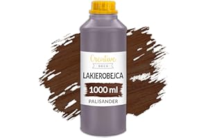 ‎CREATIVE DECO Creative Deco Lakiero-Bejca na Bazie Wody | Kolor Palisander Ciemny Brąz | 1L | Lakier Szybkoschnący | Nietoksyczny | Do Drewna, Boazerii, Betonu, Cegły, Tapet I Innych | Wysoka Wydajność