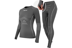 Snocks Thermounterwäsche Damen - Perfekte Passform, atmungsaktive Skiunterwäsche - Wärmeisolierende Funktionsunterwäsche für Wintersport - Gr. XS-XXL