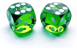 BESCON DICE Bescon Professional Precision Dice Round Corner 9/16" (14.3mm) with Random Serial Number, Precision Cut Dice 14.3MM Gem Green, 2pcs Set