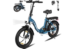 ELEKGO Bicicleta Eléctrica, 20"*3.0 Fat Tire Bici Eléctrica Plegable con Motor de 250W, 36V 12Ah Batería Extraíble, Asistencia de Pedal, 7-Velocidades Bicicleta Montaña Ebike para Unisex Adulto