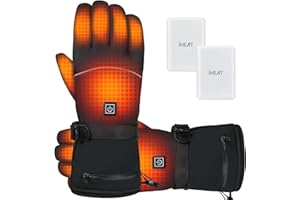 IHEAT Heated Gloves for Men Women, Rechargeable 5000mAh Battery Electric Heating Gloves, 3 Temperature Setting Levels, Touchscreen Hand Warmer for Motorcycle Riding Cycling Fishing Ski Hiking
