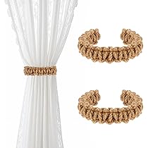 Pretty Jolly Set di 2 fermatenda in corda di cotone naturale, stile bohémien elegante, con cordoncino morbido intrecciato a mano, ganci in metallo per