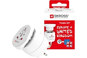 SKROSS 1.500231C-E, kombinerad värld till Storbritannien | världsomspännande till Storbritannien universell reseadapter spänn