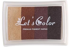 YPSelected Craft Ink Pad Inkpad for Paper Wood Fabric 15 Colors Available for Rubber Stamps (Multi Brown)
