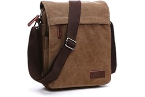 Outreo Borse Vintage Borse a Tracolla Uomo Borsa a Spalla di Tela Borsello Sacchetto per Tablet Scuola Tasca libri Messenger Bag Borsetta Portadocumenti