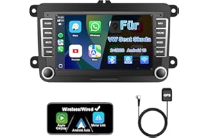 Jimtour Autoradio mit Bildschirm Bluetooth für VW Polo Golf 5 6 T5 Passat Caddy Seat Skoda, 2Din Auto Radio 7 Zoll Touch Display Android 13,mit DAB Navi WLAN Carplay Android Auto Lenkrad Strg