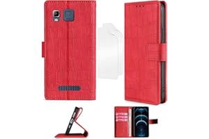 OUJIETONG Flip Cover Compatibile con Saiet STS502 Custodia Case Cover + Morbido Pellicola Protettiva [Funzione Staffa] EY-Hong