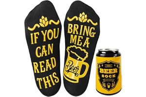 Voqeen Calcetines Divertidos de Algodón para Hombres y Mujeres - Estampados de Cerveza - Regalo Unisex para Otoño e Invierno