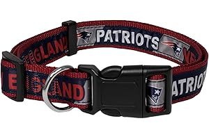 Pets First NFL New England Patriots Hundehalsband, lizenziert, mittelgroß, robust, robust, erhältlich in 31 Fußballmannschaften und 4 Größen