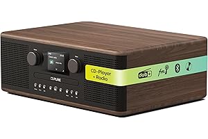Pure Classic C-D6 Music System (CD Player, DAB+/FM, Bluetooth, AUX, USB, Alarm Sleep Timer) Coffee Black/Walnut