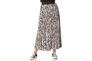 Roman Originals Pleated Skirt for Women UK Ladies Maxi Midi Crinkle Summer Smart Casual Evening Special Occasion Elasticated Waistband Party Holiday Long Crepe