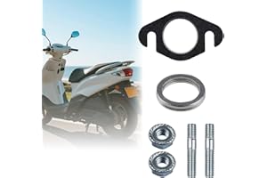 NineSSJLY Auspuffdichtung Set für 50ccm Roller – Flachdichtung & Runddichtung + Schrauben & Muttern – kompatibel mit Yamaha Aerox, kompatibel MBK Booster, kompatibel Aprilia SR, CPI, Malaguti F10/F12