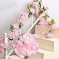 VRB Dec Artificial Flowers Vine Silk Carnition Garland Fake (6 Ft Long) Flowers Silk Roses Garland For Wedding Decorations Christmas Garden Wall Valentine Decoration (Shaded Pink)