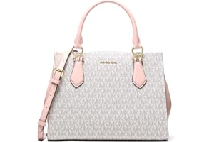Michael Kors Marilyn Medium Satchel, Gold-Tone Hardware/MK Signature/Powder Blush Multi