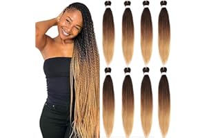 Xtrend 30 pouces de long EZ Braids 8Packs Ombre Pré-étiré Tressage Extensions de Cheveux pour Box Braids Cheveux Eau Chaude Réglage Fibre Synthétique Extensions de Cheveux 1B/30/27#