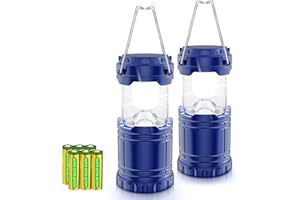 Fulighture Camping Lantern [2-Pack] Portable Camping Light Battery Powered, Camping Lamp Waterproof Hanging LED Tent Light for Outdoor Hiking Garden Fishing Emergency (Blue)