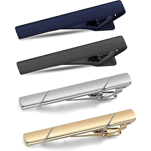 4 PCS Tie Pin, Tie Pin for Men Formal, Suitable for Business, Wedding or Daily Office Wear
