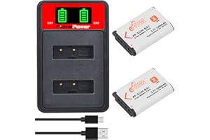 Pickle Power NP-BX1 Akku (1600mAh 2-Pack) und LCD Dual Slot Ladegerät für Sony ZV-1, Cyber-Shot DSC-RX100, DSC-RX100 II/III/M4/M5/M6/M7/Ⅳ/Ⅴ/Ⅵ/Ⅵ/Ⅶ/VA, WX500, WX350, HX99, HDR-AS300/AS50, MDR-MV1