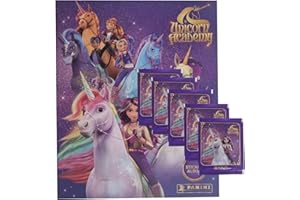 GENERISCH Fantasy Einhorn Sammelspaß Sticker Kollektion 2025 | Stickeralbum + 5 Stickertüten | 25 Sticker & Album zum Sammeln & Tauschen