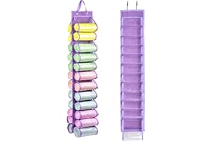 RZMAYIS Legging Storage Bag Storage Hanger Can Holds 24 Leggings or Shirts Jeans Compartment Storage Hanger, Foldable Leggings Organizer Clothes, Portable Clothes Wardrobe for Rolls Clothes (Purple-L)