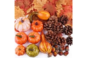 Hidyliu 50 sztuk sztucznych dyni, imitacja jesiennej dekoracji, realistyczne sztuczne owoce, materiał piankowy, dekoracja domu, dekoracja fotograficzna, Halloween, Święto Dziękczynienia