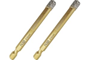 NBB Brocas de diamante con vástago hexagonal E6.3mm, corona diamante para taladrar en seco en porcelana, cerámica, baldosas, granito, azulejo, meyor en húmedo (2, 8mm)
