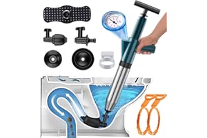 NiC IS COCNG Desatascador Tuberias a Presion, desatascador wc, desatascador tuberias profesional, ventosa fuerte, limpiador de desagües con 3 ventosas diferentes y aireador para la limpieza