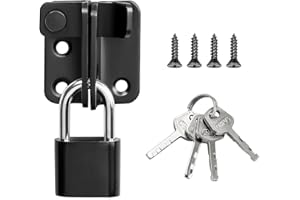 Sayayo Chiavistello Porta Catenaccio Porta in Legno, Chiavistello con Lucchetto Nero, Piccolo Serratura Porta Acciaio Inossidabile, EMST3001-B