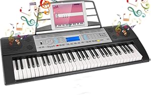 MAMIZO Klawiatura fortepianowa 61 klawiszy, keyboard pianino z funkcją nagrywania i programowania pianina elektrycznego, pianino cyfrowe dla początkujących i profesjonalistów, pianino elektryczne z