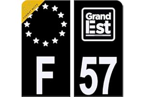 HADEXIA Autocollant Sticker Plaque d'immatriculation Moto Département 57 Moselle Noir