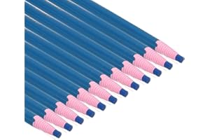 ‎PATIKIL PATIKIL Abziehbare China-Marker, 12er Pack Fett Wachsstifte Holz für Glas Kleidung Zeichnen Film Papier Vinyl Metall, Blau