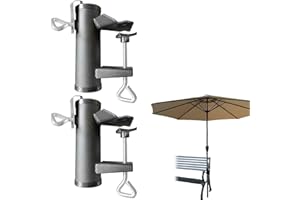 VEGENA Lot de 2 supports de parasol pour balustrade de balcon, balustrade de balcon, support de parasol, support de parasol, support de parasol pour terrasse, plage