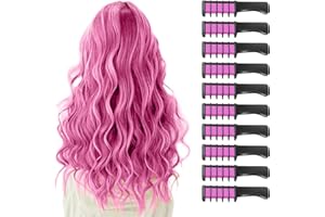 ‎MSDADA MSDADA Haarkreide Set für Mädchen 10 Stück Temporäre auswaschbare Haarfarbe Kinder 4-12 Jahre Sicher ungiftig Für Geburtstage Partys Cosplay Weihnachten (Rosa)