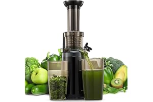 Juicer Machine, Reemix Cold Press juicer Machine Compact Size, Juice Extractor, Nutrient and Vitamin Dense, BPA-Free Tritan, Easy to Clean (Black)