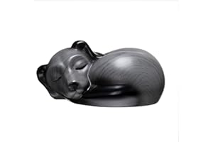 Kriss Art Haustierurnen, schlafende Harz-Urne, Hundeurne für Asche, kleine Tierurne (dunkelgrau)