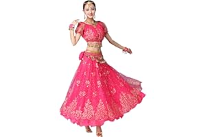 Grouptap Bollywood Indiano Donna Elegante Fantasia Anarkali Salwar Kameez Abito Arabo Principessa Danza del Ventre Gonna Abiti Costume
