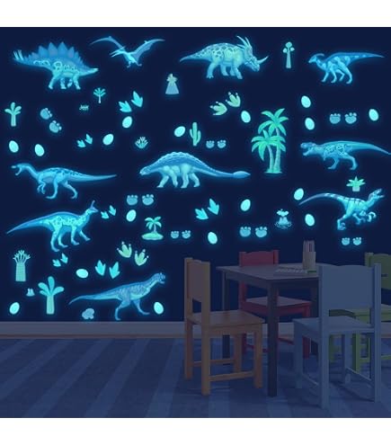 Runtoo Stickers Muraux Dinosaures Géants – XXL Tropical Animaux Dino, Déco Chambre Enfant Bébé Salon